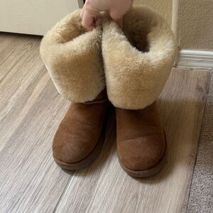 UGG Tan and Cream Sheepskin Boots